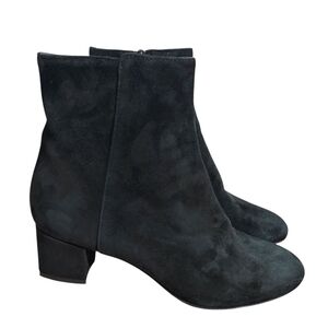 AGL black suede block heel zip ankle boots 36.5/6.5
